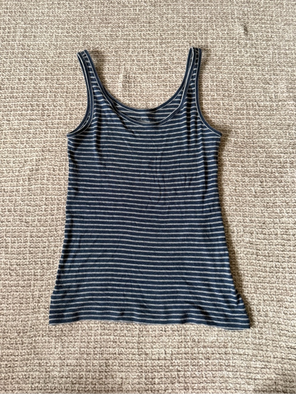 Loft Navy and White Striped Tank Top